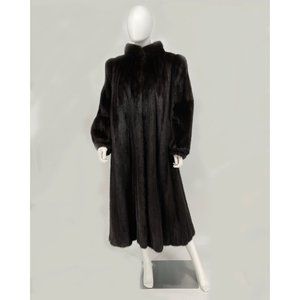 VTG Full Length Natural Ranch Mink Coat- Est. Size L